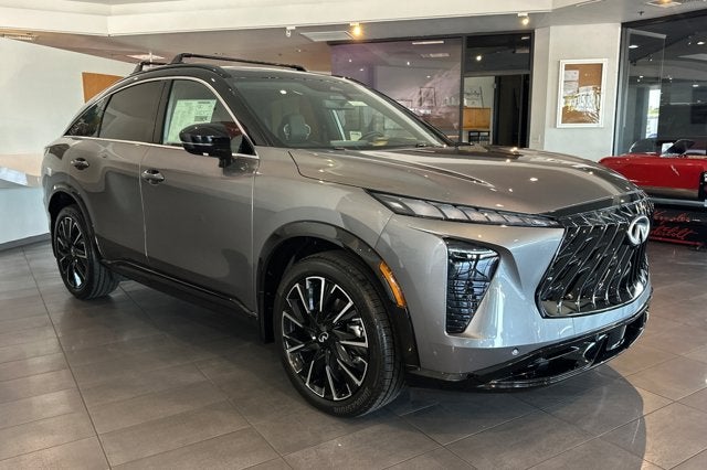 2027 INFINITI QX65 AUTOGRAPH in Graphite Shadow/Black Obsidian — front three-quarter view