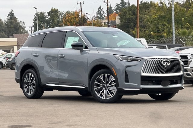 2026 INFINITI QX60 LUXE in Harbor Gray — front three-quarter view