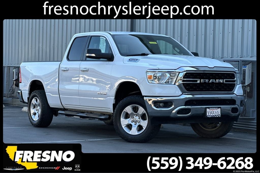 2022 RAM 1500 Big Horn/Lone Star in Bright White Clearcoat — front three-quarter view