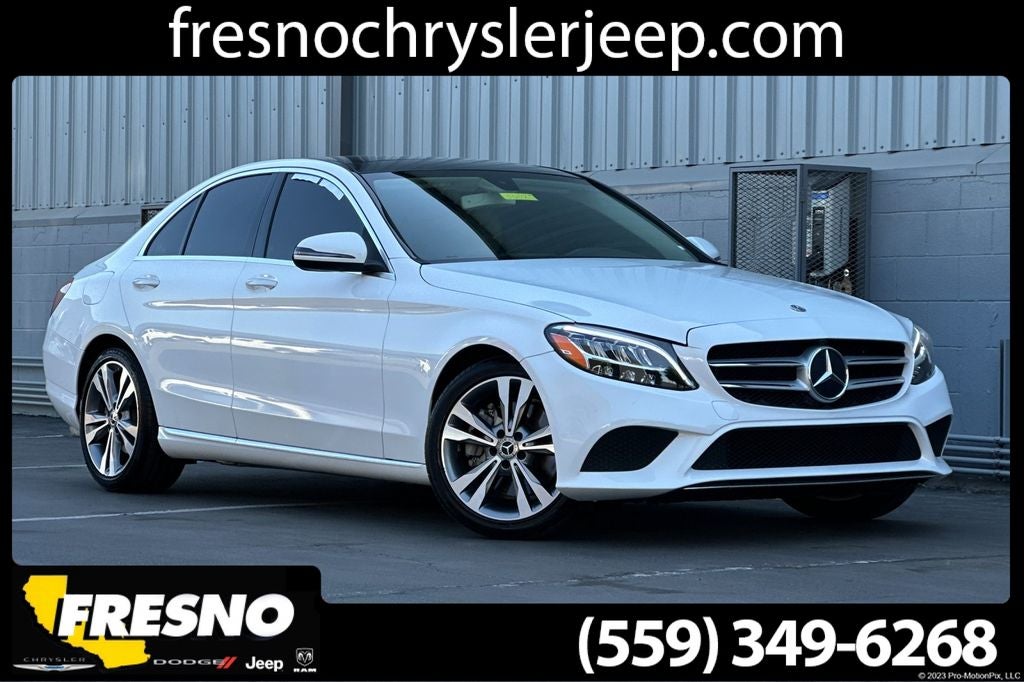 2020 Mercedes-Benz C-Class C 300 in Polar White — front three-quarter view